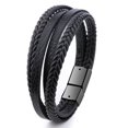 thumbnail image 1 of Pulsera para hombre Brazaletes trenzados de cuero multicapa vintage Hecho a mano R, 1 of 4