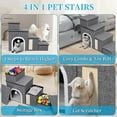 thumbnail image 5 of Dog Stairs for Bed and Couch 23“H, Foldable Dog Stairs for Small Older Dogs, 4 in 1 Adjustable Pet Cat Steps Ramps with Storage, Condo, Cat Scratcher, Hold Up to 180LBS, 4 Steps, 5 of 9
