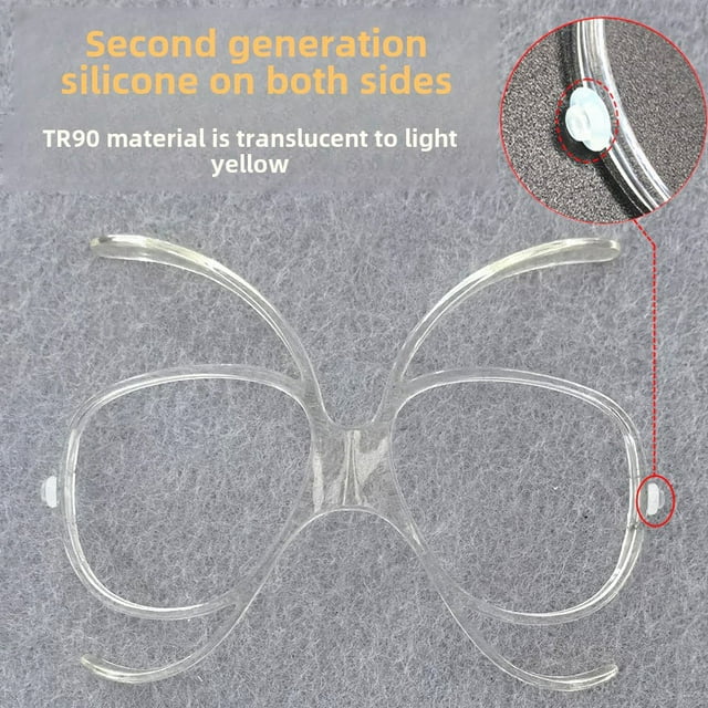 TR90 Adjustable Myopia Ski Goggle Insert Frame - Universal Near-Sight Adapter for Outdoor Sports, Secure Slide-On Design, Durable Impact-Resistant Material, Comfortable Fit for Various Face Sizes,
