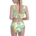 thumbnail image 5 of High Waisted Bikini Sets For Women, Cute Pineapple Green Leaves Flower Swimsuits Tummy Control, Two Pieces Bathing Suit, 5 of 8