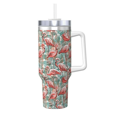 

Ocsxa Pink Flamingo Print 40oz Stainless Steel Vacuum Insulated Tumbler Car Cup Coffee Mug with Spillproof Lid Keep Your Drink Hot or Cold on the Go
