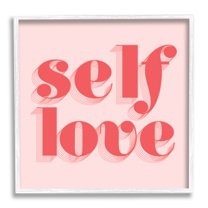 Self Love Retro Phrase Inspirational Graphic Art White Framed Art Print Wall Art