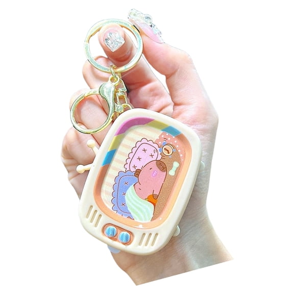 Portable Capybaras Game Keychain Charm Sturdy Plastic Materials Portable Designs Accessory for Commuting and Travel