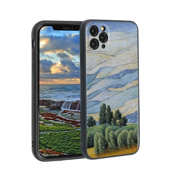 Compatible with iPhone 11 Pro Max Phone Case, Wheat-Field-with-Cypresses-7-2 Case Men Women, Flexible Silicone Shockproof Case for iPhone 11 Pro Max