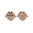 thumbnail image 2 of BemeyourBBs Thanksgiving Baby Girls Romper Plaid Embroidery Turkey Bodysuit, 2 of 9