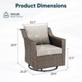 thumbnail image 4 of POCASSY Outdoor Swivel Rocking Chairs Set of 2, All Weather Brown Wicker Rattan Patio Furniture Set Patio Chairs with 360° Swivel Glider Chairs for Balcony, Garden, Porch, Pool and Backyard, Beige, 4 of 12