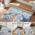 thumbnail image 6 of Coastal Washable Small Entryway Area Rugs 2'x3', Ocean Blue Beige Starfish Shells Leaves Wood Grain Low Pile Throw Rug Non-Slip Sturdy Edge Binding Carpet for Front Door Floor Room Entry, 6 of 9