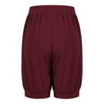 thumbnail image 5 of MIUOWANP Women's Casual Shorts Breathable Quick-Drying Relaxed Fit Shorts Solid Color Drawstring Elastic Waist Half Pants Size XL(10)Wine, 5 of 6