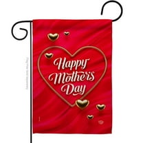 Ornament Collection G192576-BO Gold Heart Mother Family Day 13 x 18.5 in. Double-Sided Decorative Vertical Garden Flags for House Decoration Banner Yard Gift