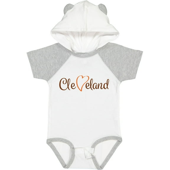 Inktastic Cleveland Heart Cursive Orange Boys or Girls Baby Bodysuit