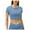 Blue, variant on RYRJJ Workout Cropped Tops for Women Vital Short Sleeve Yoga Running T-Shirts Crew Neck Tees Slim Quick Dry Athletic Crop Tops(Black,L)