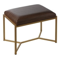 Cortesi Home Lashe Ottoman, Brushed Gold Legs