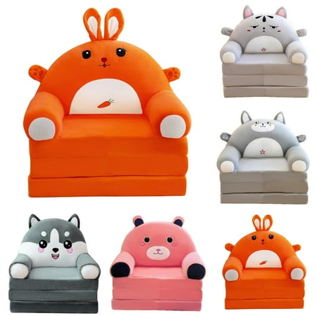 

Foldable Kids Sofa Backrest Armchair 2 In 1 Foldable Children Sofa Cute Cartoon Lazy Sofa Children Flip Open Sofa Bed For Living Room Bedroom Without Liner Filler Sacroiliac Cushion Cushion Support