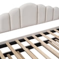 thumbnail image 2 of Beige Velvet Upholstered Daybed with Trundle & USB Charging, 2 of 8