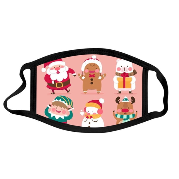 Mascarilla navideña para niños Mascarillas faciales estampadas navideñas lavables y