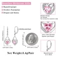 thumbnail image 6 of Beautlace 18K White Gold Plated Heart Drop Earrings,Love Heart October Tourmaline Birthstone Dangle Heart Earrings with CZ Birthday Christmas Valentines Mother's Day Jewelry Gifts for Women Mom Wife, 6 of 10
