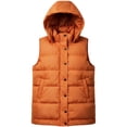 thumbnail image 4 of Womens Puffer Vests Hooded Sleeveless Quilted Zip Up Jacket with Snap Button Front and Pockets Cotton Solid Color Warm Outerwear for Outdoor Activities, 4 of 5