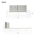 thumbnail image 3 of Mellow Maggie Metal Platform Bed with Upholstered Cushion Headboard, Sky Grey, King, 3 of 9
