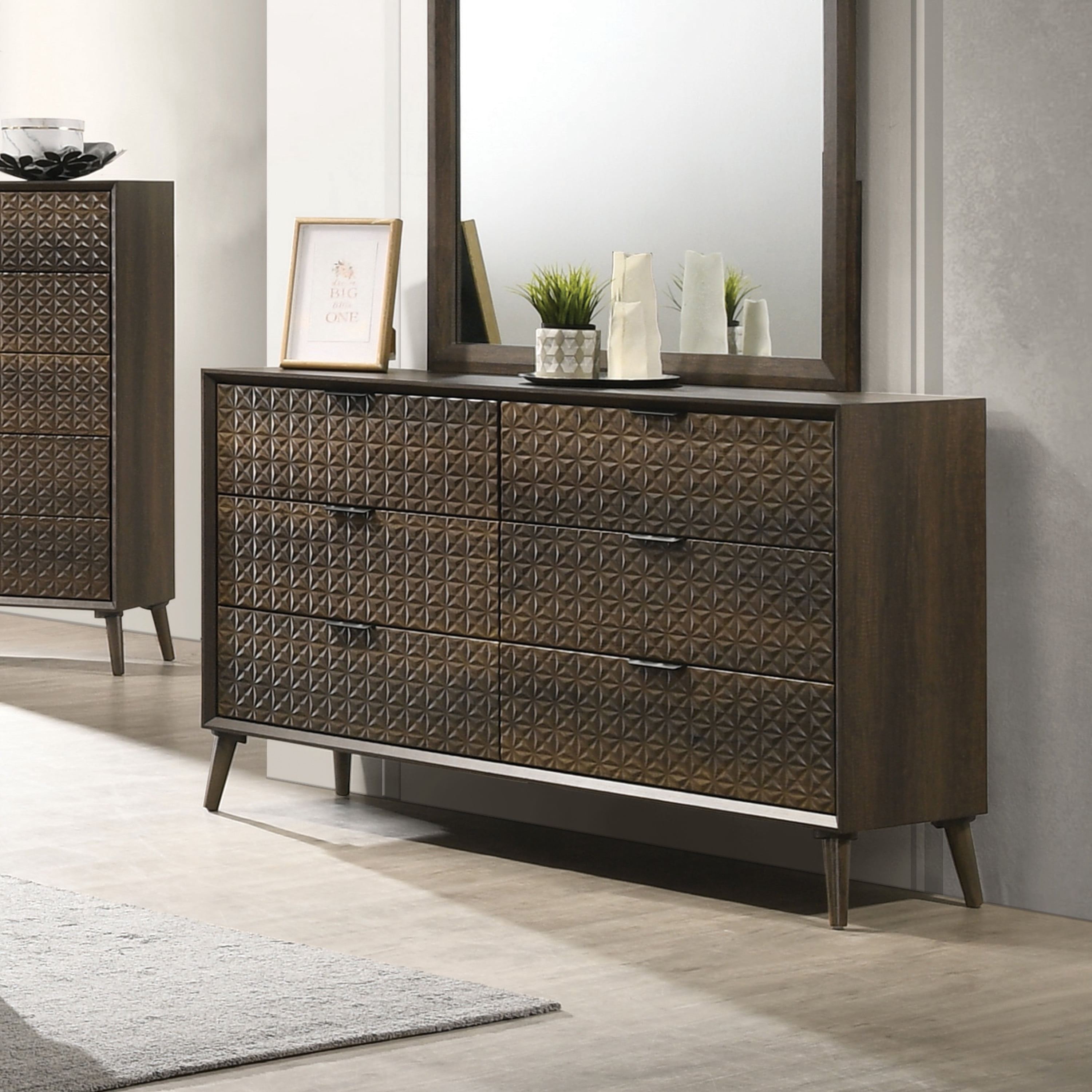 Furniture of America Jovik Modern 6-Drawer Dresser, Dark Brown