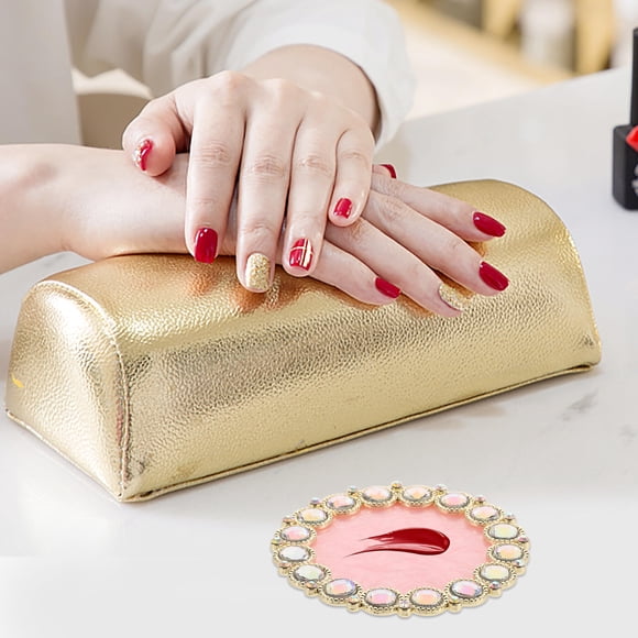 COMPUKAS Resin Nail Art Mixing Palette with Marble Design and Gilded Edge for Nail and Color Mixing