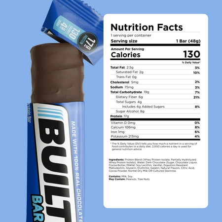 Built Bar Protein Bar, Cookies 'N Cream, Gluten Free, 12 Count