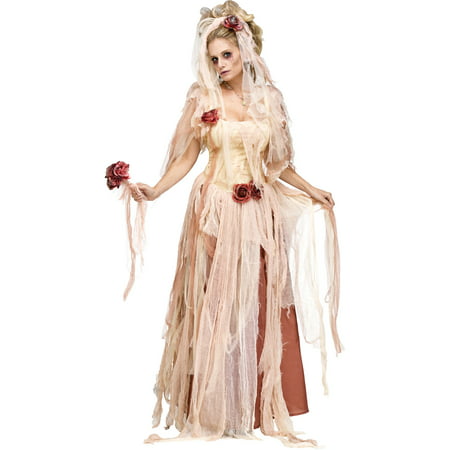 Adult's Womens Undead Ghostly Zombie Bride Dress Gown