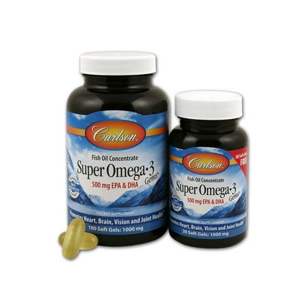 Super Omega-3 1000mg Bonus Pack Carlson Laboratories 100 + 30 Softgel