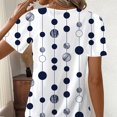 thumbnail image 7 of Women's V-neck Twisted Buckle Solid Color Casual Loose Printed Short Sleeved, 7 of 7