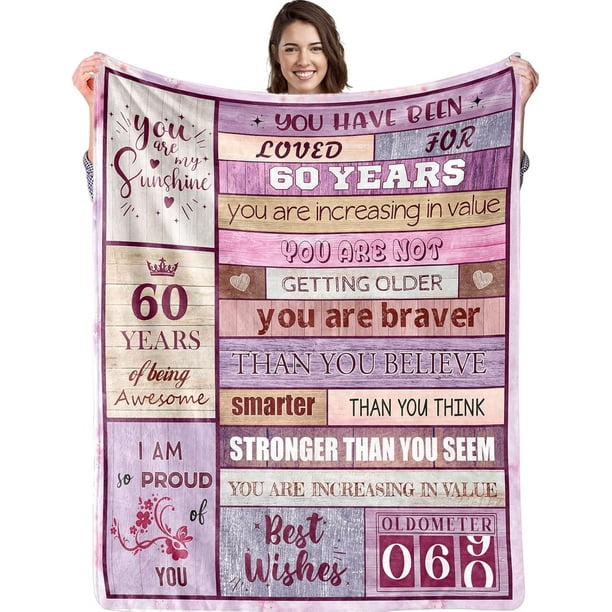 LHSHID 60th Family Birthday Ideas Blanket Gift 50x60in