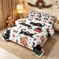 thumbnail image 3 of Erosebridal Christmas Cats Quilt Full 3-Piece,Merry Holiday Full Bedspread Sets,Black White,1 Coverlet and 2 Pillowcases, 3 of 7