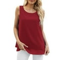 thumbnail image 6 of AherBiu Summer Tank Tops for Women Chiffon Flowy Camisole Tops Crewneck Layered Sleeveless Shirts Blouse, 6 of 7