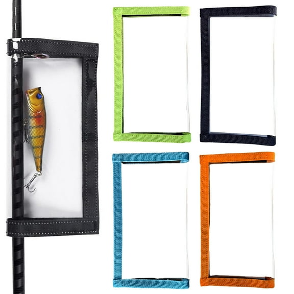 ZenCart Fishing Lure Wrap Clear PVC Fishing Rod Hook Cover Fastener Tape Fishing Bait Holder Protector Storage Pouch Fishing Accessories
