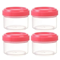 Food Storage Mini Clear Jars with Leakproof Lids - 4PCS Round Containers for Home Kitchen Organizing - 35ml Refillable Storage Solutions 4PCS