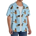 thumbnail image 2 of Uemuo German Shepherd Dog Pattern Cotton Linen Short Sleeve Shirts,Casual Lightweight Button Down Shirts,Vacation Beach Summer Tops-Large, 2 of 7