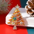 thumbnail image 4 of Christmas Tree Brooch Vintage Colored Rhinestone Christmas Tree Lapel Pins Crystal Christmas Enamel Pin Sparkling Christmas Jewelry Pins For Women Girls, 4 of 5