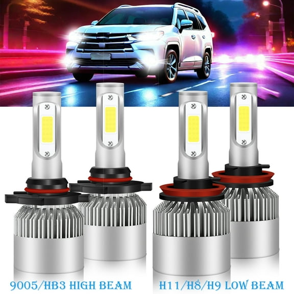 For Toyota Highlander 2011-2015 2016 2017 2018 2019 Led Headlight Bulbs 9005 H11 High&Low Beam 4pcs