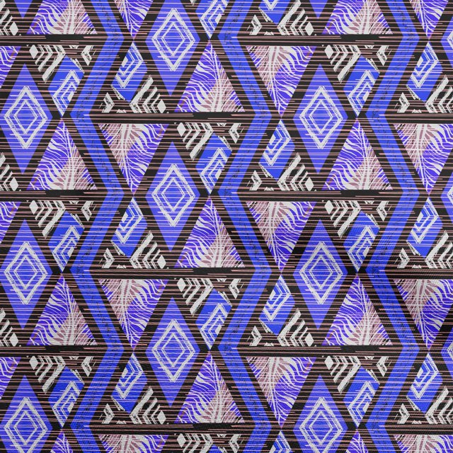 oneOone Polyester Spandex Medium Blue Fabric Geometric Mix Texture Sewing Craft Projects Fabric Prints By Yard 56 Inch Wide