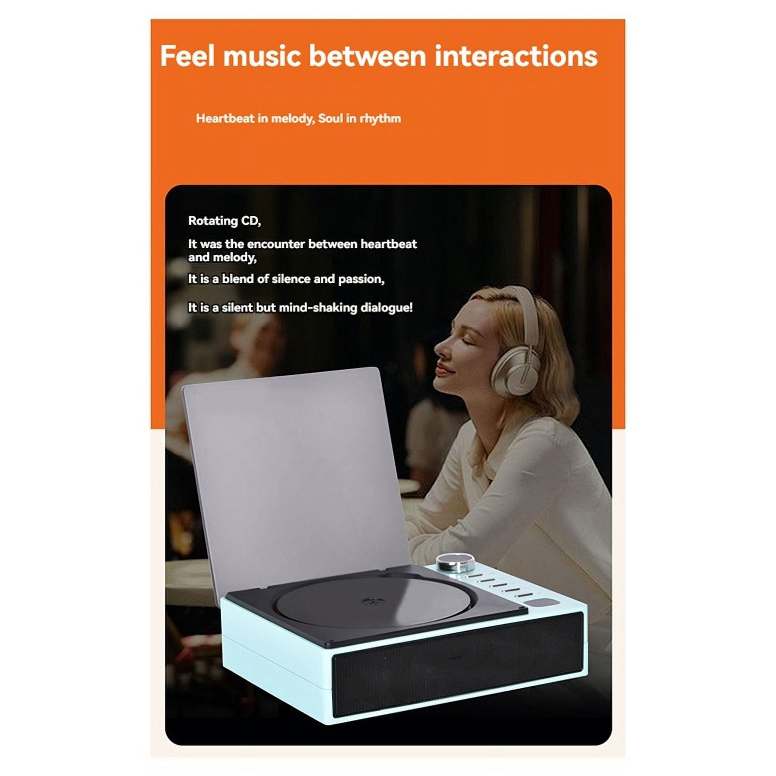 Portable CD Player Bluetooth Digital Optical Output Audiophile Audio Player Built- G22678