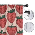 thumbnail image 4 of Blackout Kids Curtains,Pink Strawberry Plants Fruit Childrens Insulated Curtains Set Of 2,Bedroom Essentials,Toddler Room Decor 42x54in(106x137cm), 4 of 4