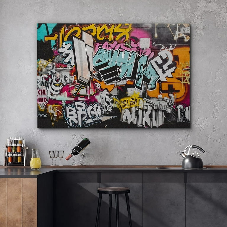 Wall26 Canvas Print Wall Art Cartoon Anime Style Names Graffiti