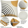 thumbnail image 4 of Thideape Pillow Covers 18x18 Inch Set of 4 Yellow Abstract Patterns Mid Century Modern Simple Geometric Circle Black Stripe and Gold Throw Pillows Decorative Home Decor Couch Sofa Bedroom Outdoor, 4 of 5