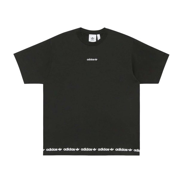 Adidas - Camiseta Linear Logo Repetido para Hombre (Negro, Blanco)