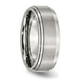 thumbnail image 3 of Auriga Fine Jewelry Stainless Steel Polished with Brushed Center 8 mm Ridged Edge Band for Women Size 6.5, 3 of 6