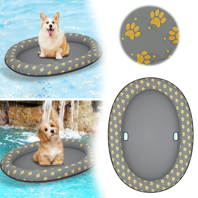 Inflatable Dog Pool Float Durable Pet Floating Mat for Lake River Summer Water with Your Companion