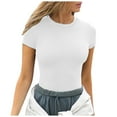 thumbnail image 1 of Solid Color Tops for Women Short Sleeve Womens Long Sleeved Tees Womens Top Womens Oversized Tee Shirts Women Shirt Summer Long Sleeve Polyester T Shirt Women under Scrub Women Long Sleeve Shirts, 1 of 4