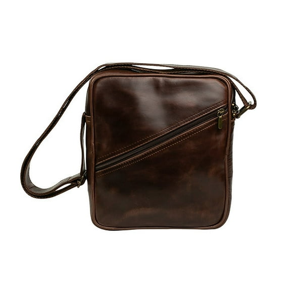 CROSSBODY CAFÉ CON CIERRE DIAGONAL AL FRENTE