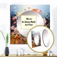 thumbnail image 3 of Designart "Meadow expressionistic Blooms Pointillism I" Floral Square Mirror Wall Decor Traditional - Large Multi-Color Square Bathroom Mirror - Square Printed Wall Mirror Art, 3 of 5