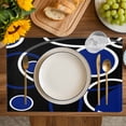 thumbnail image 4 of Black Blue Placemats Set of 6, White Circle Geometric Abstract Texture Placemats for Dining Table, Place Mats for Kitchen Tabletop, Waterproof Wipeable Dining Table Mats Set, 4 of 9