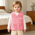 thumbnail image 2 of Toddler Girls Boys Sherpa Fleece Vest Lightweight Fall Winter Warm Sleeveless Outerwear Jacket with Pockets Fuzzy Cute Bear Jackets 3M-3T, 2 of 8