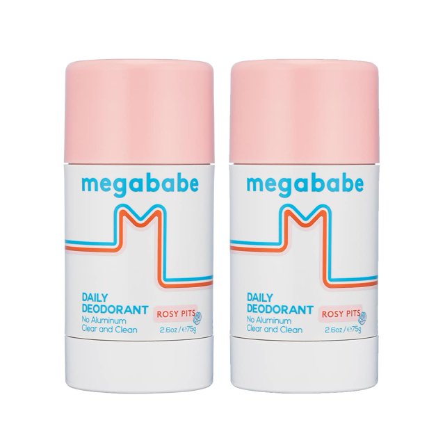 Desodorante Megababe Daily Rosy Pits, sin aluminio, 75 ml, paquete de 2